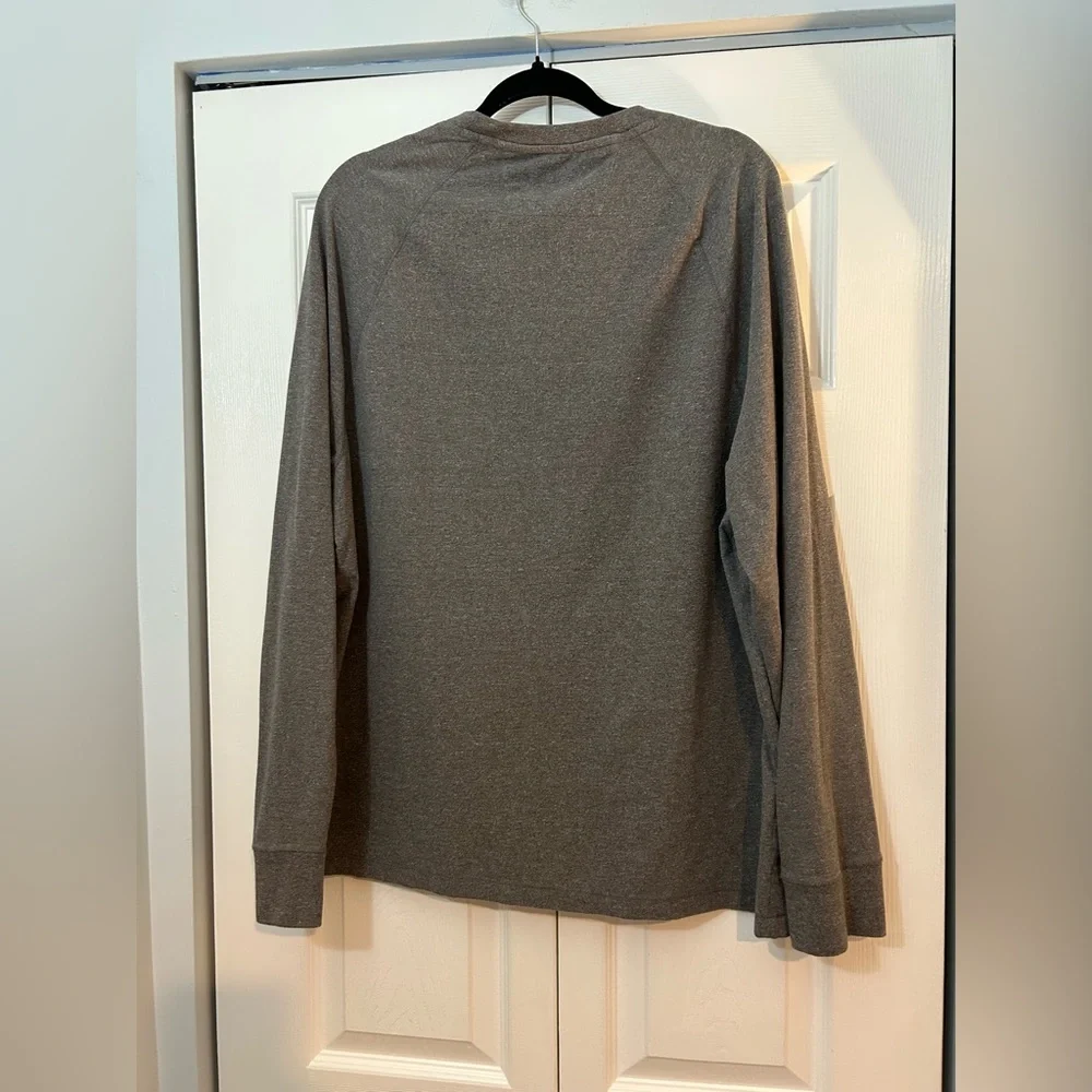 Banana Republic XL Gray Henley Long Sleeve Shirt Cotton Blend